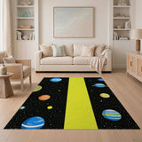 Cosmic Planets Stars Kids Area Rug