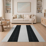 Vertical Stripe Black and White Bold Black White Vertical Stripe Area Rug