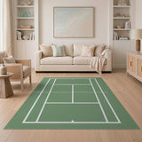 Tennis Court Green Area Rug
