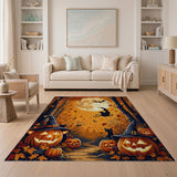 Halloween Witch Pumpkin Forest Moonlit Rug