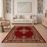 Ornate Red and Gold Persian Medallion Rug