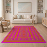 Vibrant Pink Orange Persian Area Rug