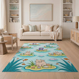 Playful Cartoon ABC Island Kids Rug