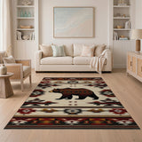 Tribal Bear Southwestern Area Rug