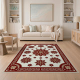 Red Starflower Persian Area Rug