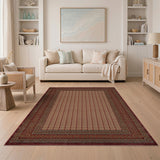 Red Border Traditional Persian Area Rug