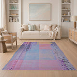 Multi-color and Patterns Geometric Modern Vibrant Multi-Color Geometric Striped Area Rug