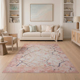 Pink Vintage Pink Cherry Blossom Area Rug