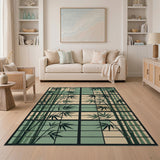 Bamboo Shoji Screen Area Rug