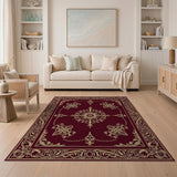 Opulent Red Gold Medallion Persian Rug