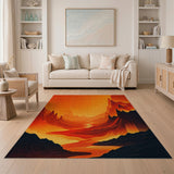 Fiery Orange Canyon Landscape Rug