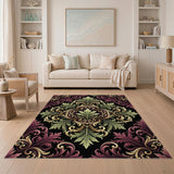 Purple Gold Ornate Floral Vintage Area Rug