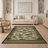 School of Striped Bass Fish Area Rug