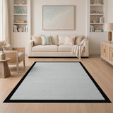Black White Geometric Grid No. 20 Area Rug