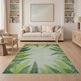 Lush Green Fern Radiance Area Rug
