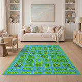 Vibrant City Map Area Rug