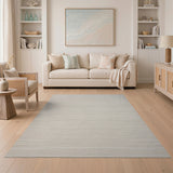 Subtle Beige Stripe Woven Area Rug