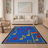 Retro Pixelated Music Notes Area Rug