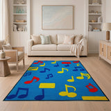 Multi-color and Patterns Playful Music Notes Area Rug