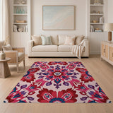 Multi-color and Patterns Vibrant Pink Floral Mandala Area Rug