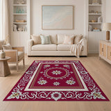 Opulent Red Persian Medallion Area Rug