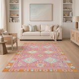 Pink Southwestern Pink Southwestern Geometric Area Rug