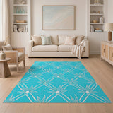 Turquoise Trellis Starburst Area Rug