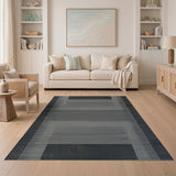 Grey Grey Geometric Woven Area Rug