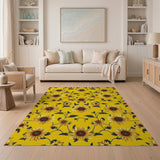 Vibrant Sunflower Floral Yellow Area Rug