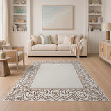 Ornate Traditional Persian Border Area Rug