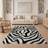 Abstract Area Black and White Bold Black White Zebra Stripe Area Rug