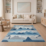 Starry Blue Mountains Woven Area Rug