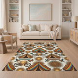 ODIKA Rainbow Camping Tents Washable Area Rug