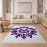 Boho Chic Purple Purple Mandala Boho Area Rug