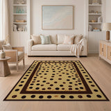 Distressed Vintage Polka Dot Beige Area Rug
