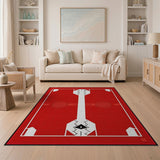 Bold Red Geometric Zigzag Area Rug