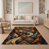 Orange Southwestern Canyon Tribal Area Rug