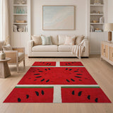 Watermelon Slice Grid Area Rug