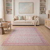 Blush Pink Persian Motif Area Rug