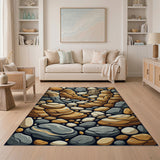 Layered Desert Rocks and Pebbles Rug