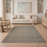 Tan Brown Plaid Woven Brown and Tan Area Rug