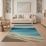 Serene Blue Ocean Waves Coastal Beach Rug