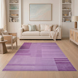 Geometric Modern Purple Purple Geometric Block Area Rug