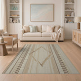 Beige Geometric Diamond Stripe Area Rug