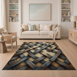 Weathered Lattice Woven Area Rug