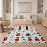 Whimsical Nutcracker Bear Christmas Pattern Rug