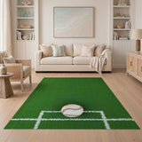 Green Baseball Turf Area Rug with Pitcher's Mound