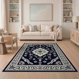 Black and White Medallion Ornate Black White Persian Medallion Area Rug