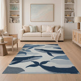 Whimsical Navy Whale Area Rug