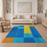 Vibrant Multi-Color Geometric Shag Rug